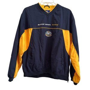 Vtg NFL 2003 Super Bowl XXXVII Team Apparel Pullover Jacket XL Navy & Yellow